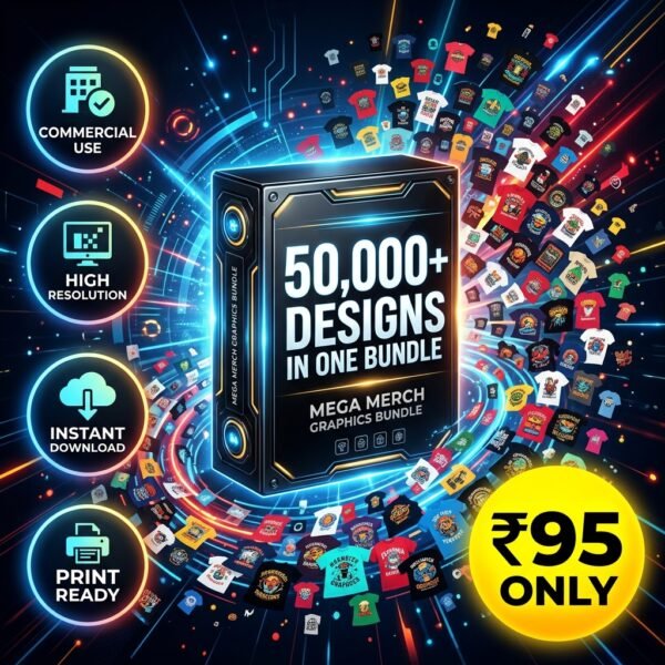 50,000+ Premium T-Shirt Design Bundle | Editable Print-Ready Designs